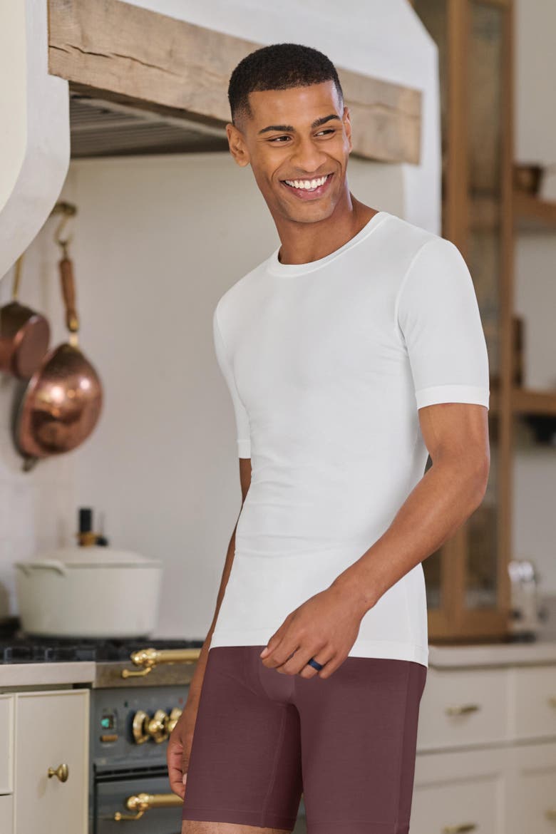 Men's FormFit Cotton Stretch Crew Neck Undershirt, Alternate, color, Diamond White