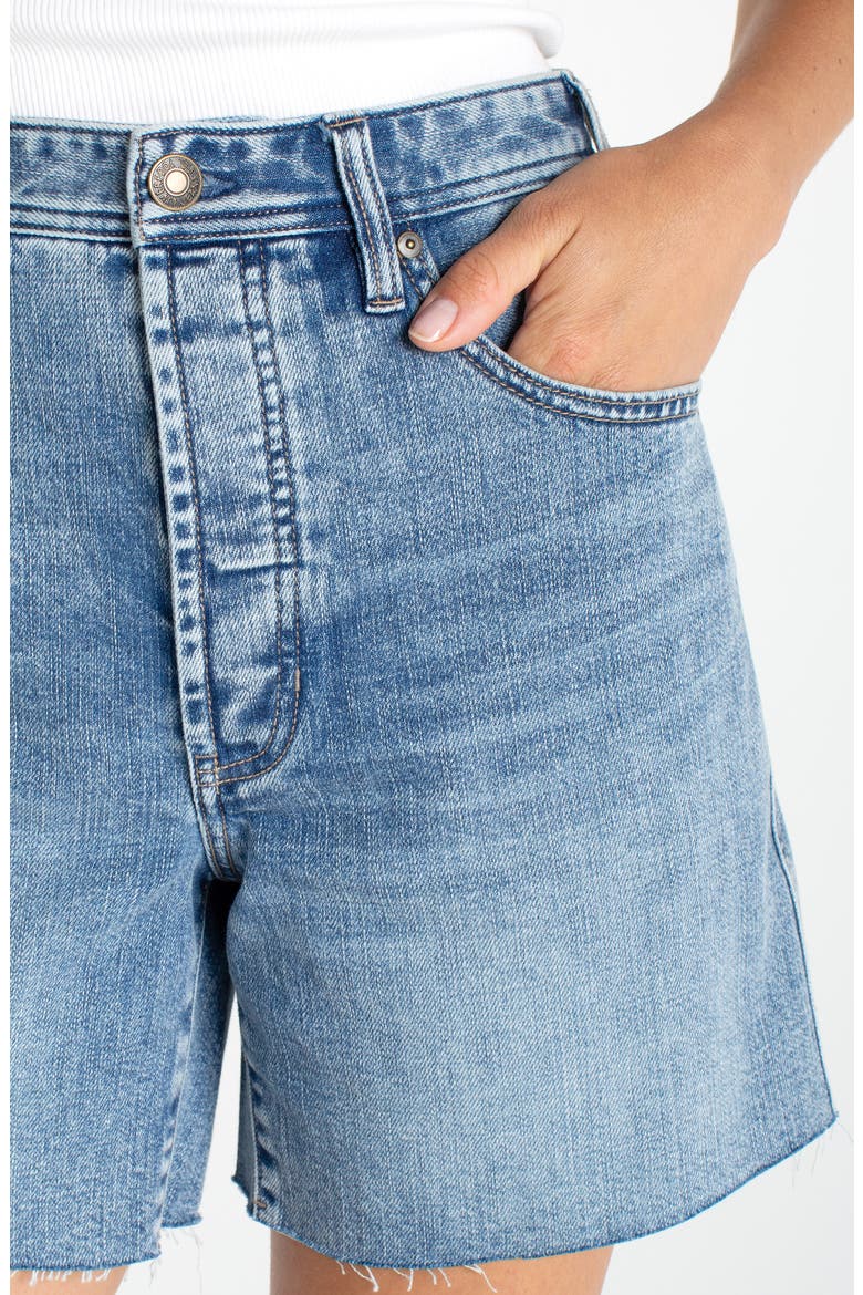 High Waist Cutoff Denim Shorts, Alternate, color, MANHATTAN