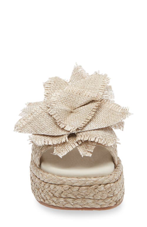 Chocolat Blu Lexie Platform Wedge Slide Sandal In Smoke Raffia
