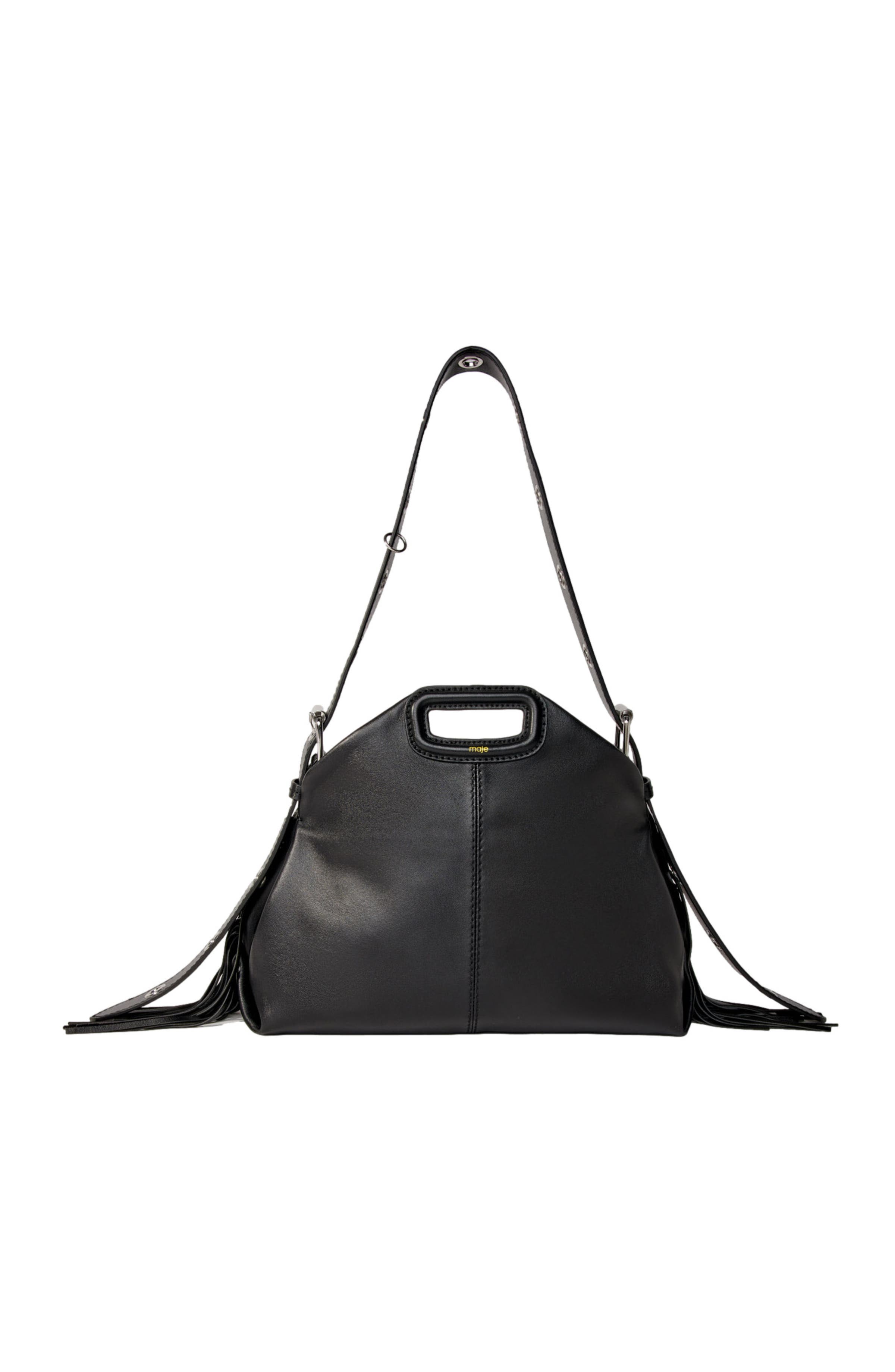 maje Smooth leather Miss M bag, Main, color, Black