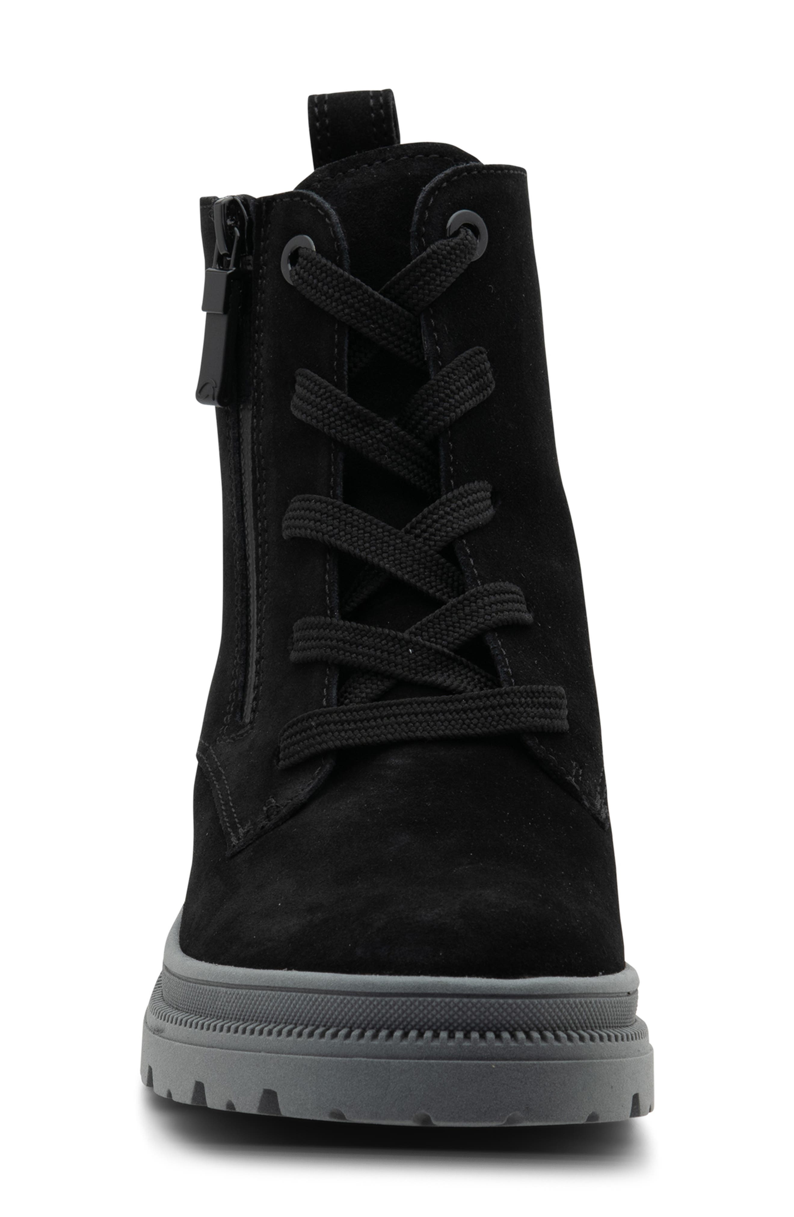 Waterproof Lace-Up Boot, Alternate, color, BLACK SUEDE