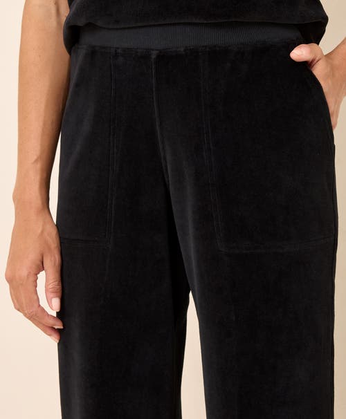 Pact Organic Cotton Pure Velour Wide Leg Pant In Black
