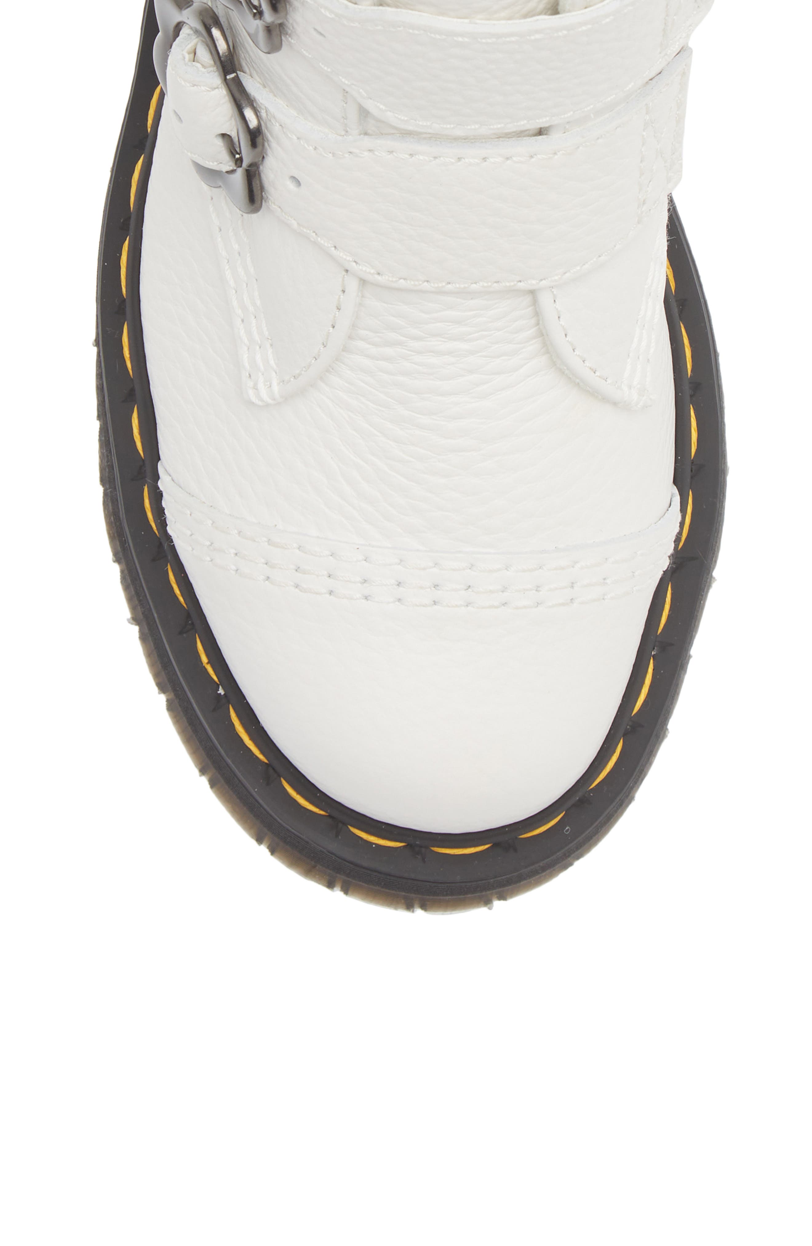 Dr. Martens Devon Flower Platform Bootie, Alternate, color, White