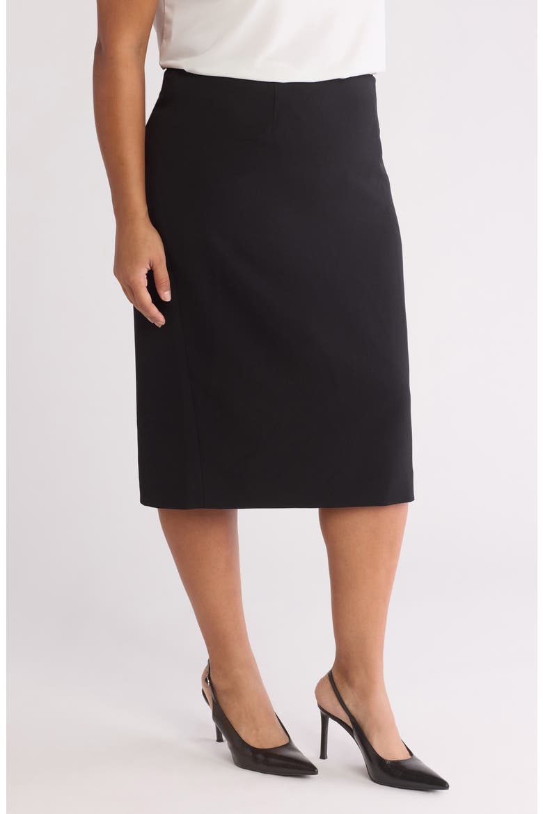 Classic Below Knee Skirt, Alternate, color, BLACK