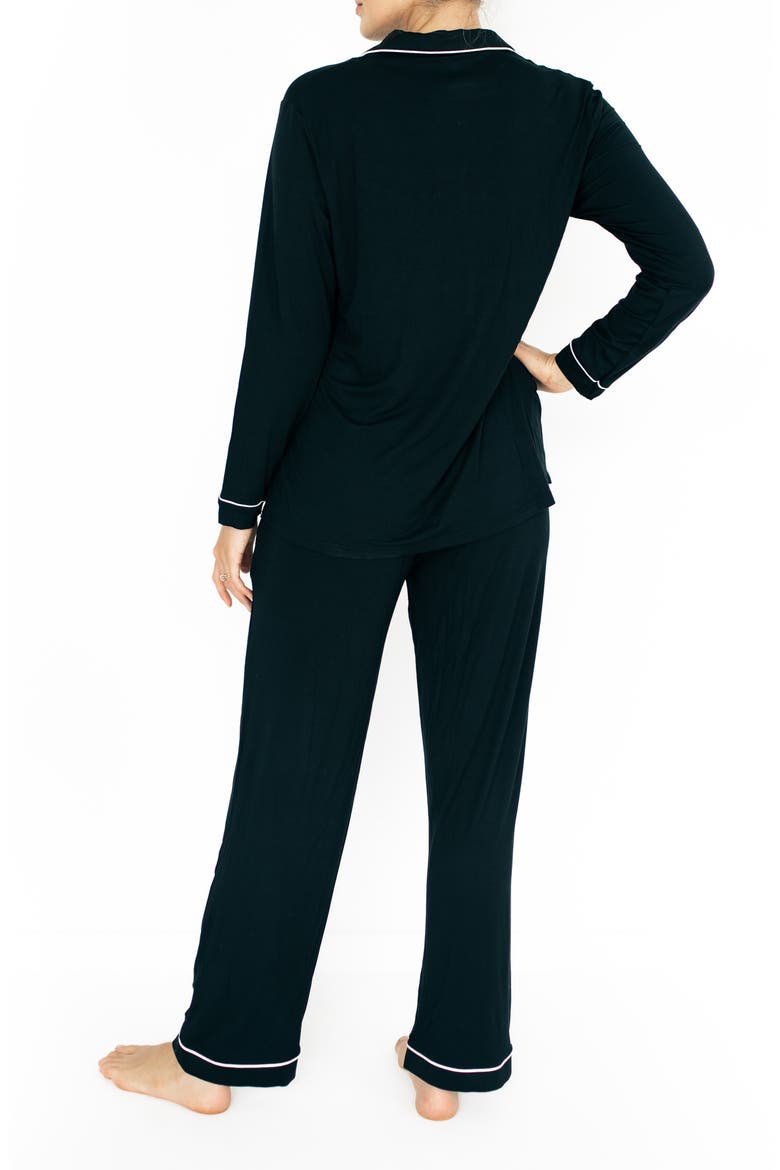 Clea Long Sleeve Pajama Set, Alternate, color, BLACK