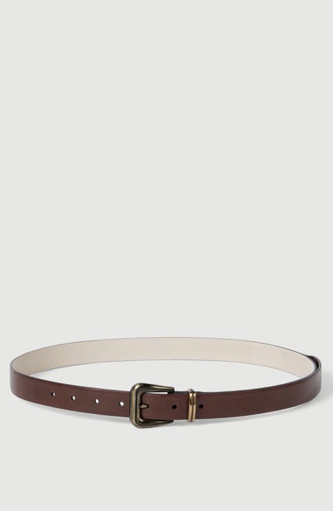 Cowhide belt with monili