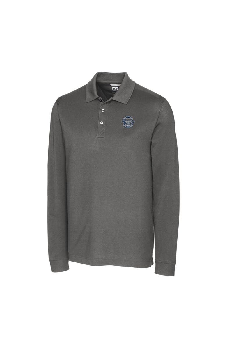 Cutter & Buck Men's Cutter & Buck Steel Penn State Nittany Lions Vault Advantage Tri-Blend Pique Big & Tall Long Sleeve Polo, Alternate, color, 