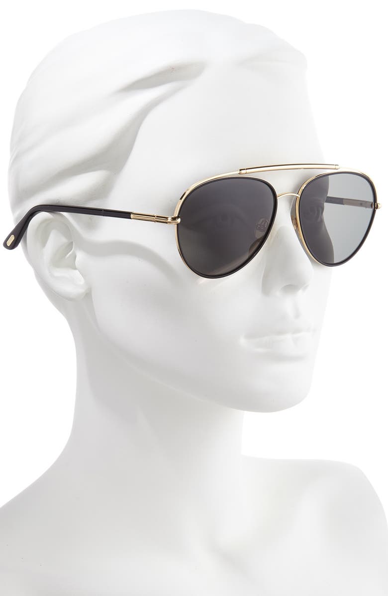 TOM FORD Curtis 59mm Polarized Aviator Sunglasses, Alternate, color, 