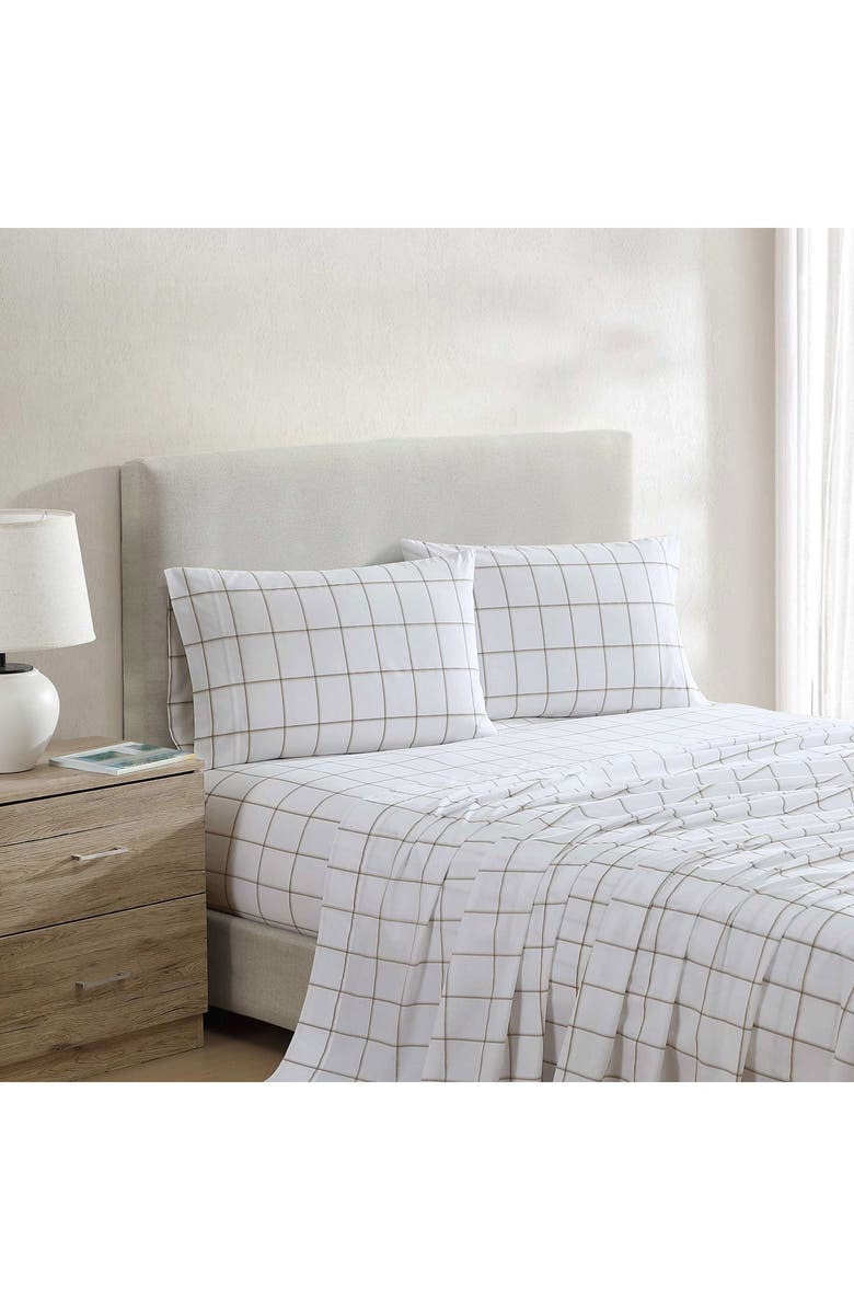 Nautica Plot 200-Thread Count Cotton Percale Sheet Set, Alternate, color, Light Beige