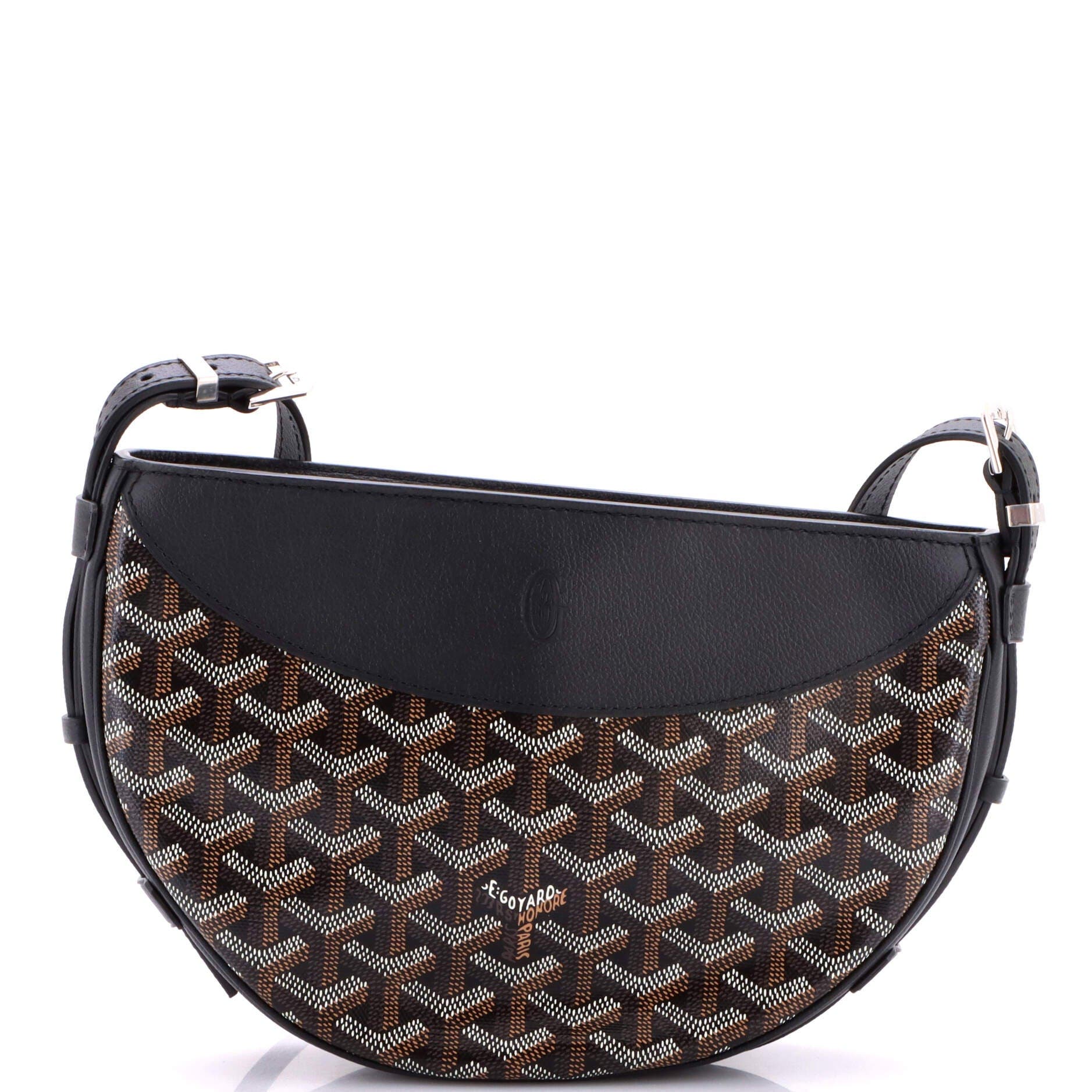 Hirondelle Shoulder Bag Coated Canvas and Leather, Main, color, Black