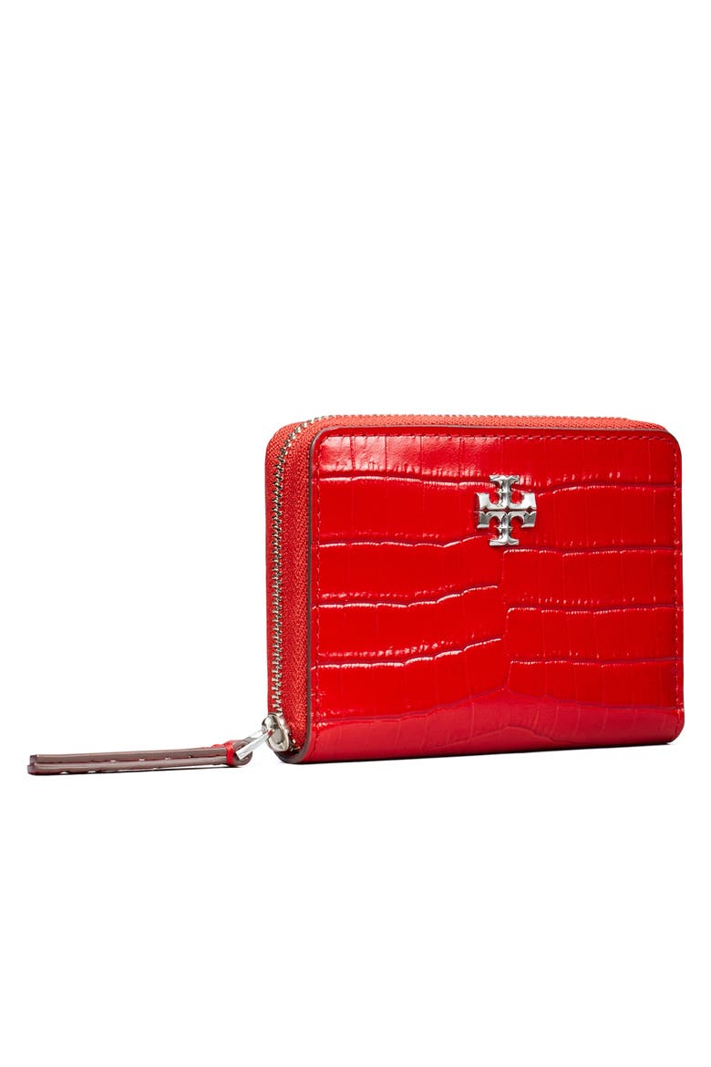 Small Kira Croc Texture Leather Zip Wallet (Women) | Nordstrom