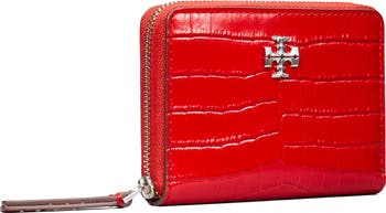 Small Kira Croc Texture Leather Zip Wallet