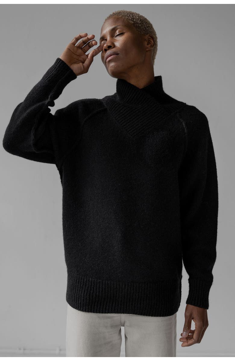 SSKEIN Wrap Collar Pullover, Main, color,