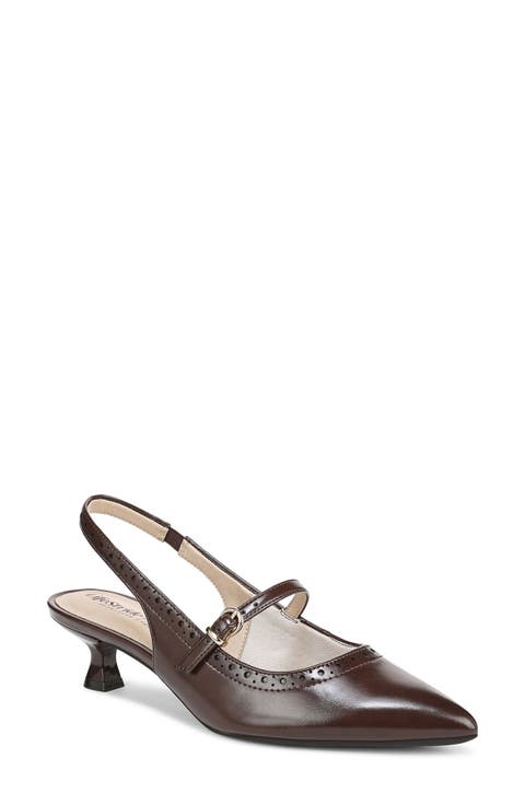 Marilyn Slingback Pointed Toe Kitten Heel Pump (Women)