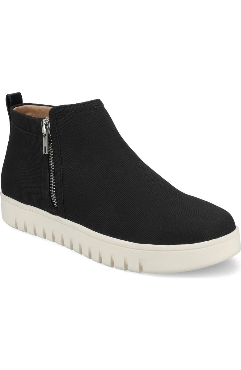 Journee Collection Alita Rib Mid Sneaker, Main, color, Black