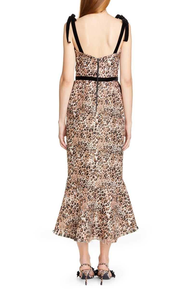 Johanna Ortiz Jaguar Print Tie Strap Midi Dress, Alternate, color,