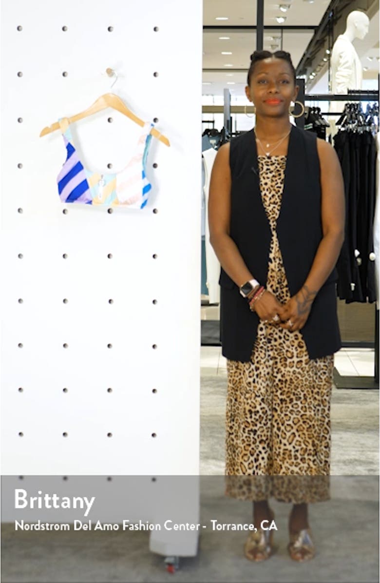 Stripe Zip Bralette Bikini Top, sales video thumbnail