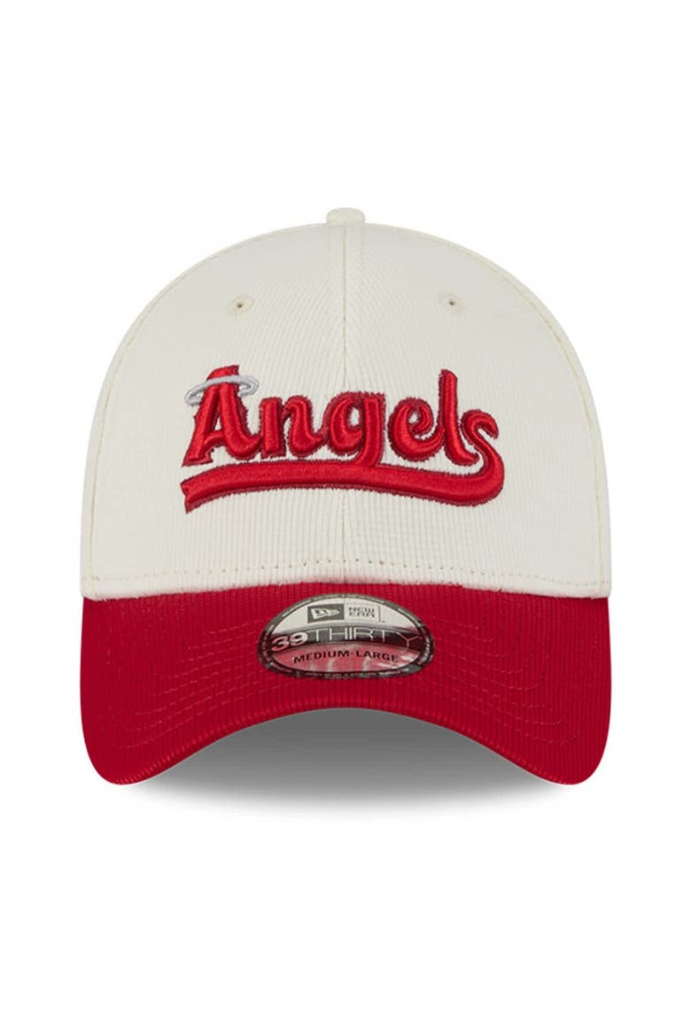 Men's New Era Cream/Red Los Angeles Angels City Connect Batting Practice 39THIRTY Flex Hat, Alternate, color, Cream