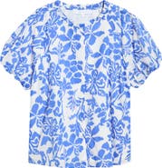 SUGARLIPS Shia Floral Avy Cotton Button-Up Top