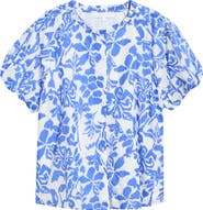 SUGARLIPS Shia Floral Avy Cotton Button-Up Top