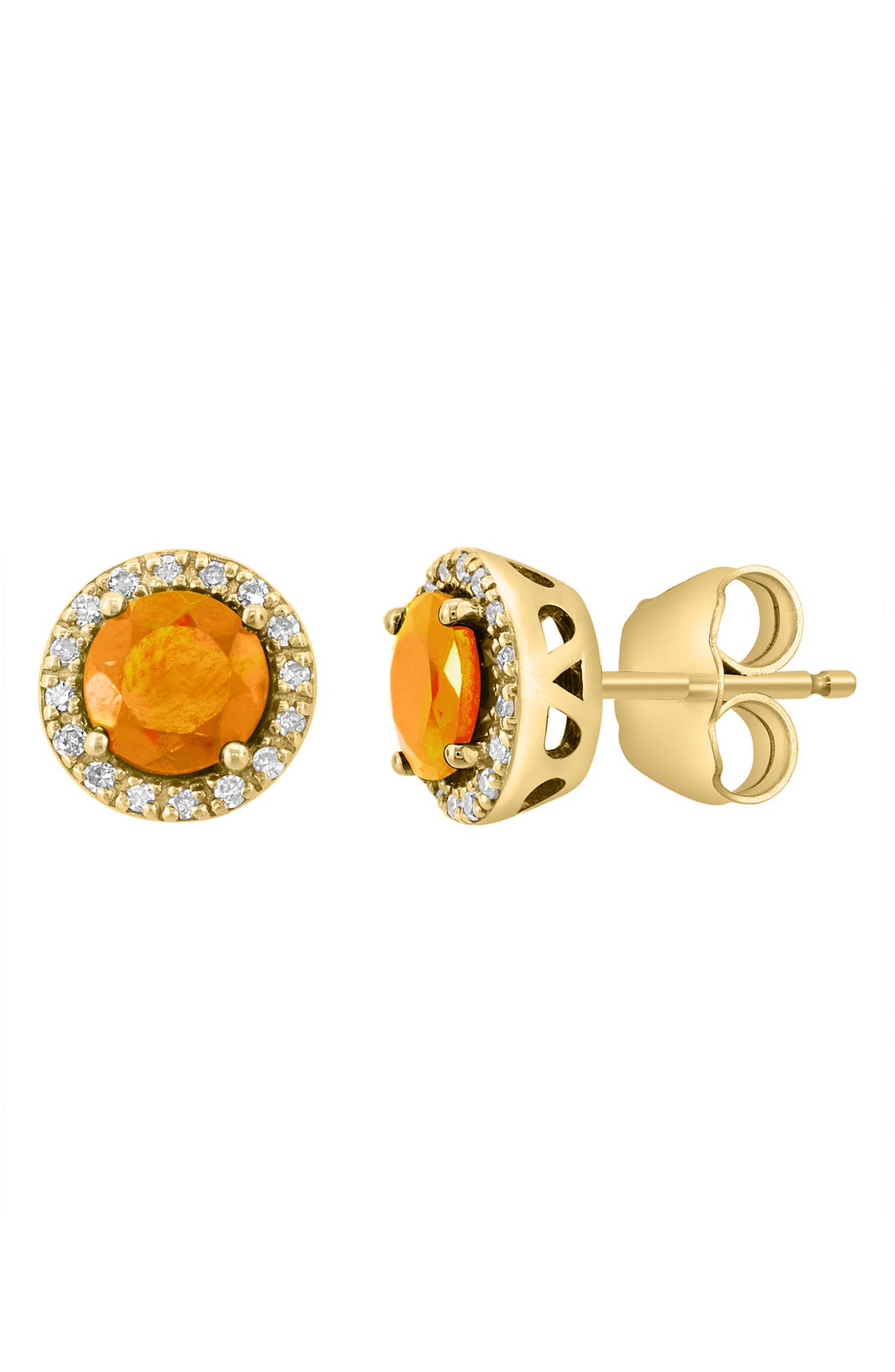 EFFY Diamond & Citrine Stud Earrings
