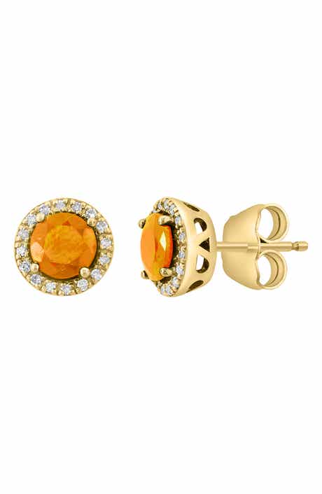 EFFY Diamond & Citrine Stud Earrings