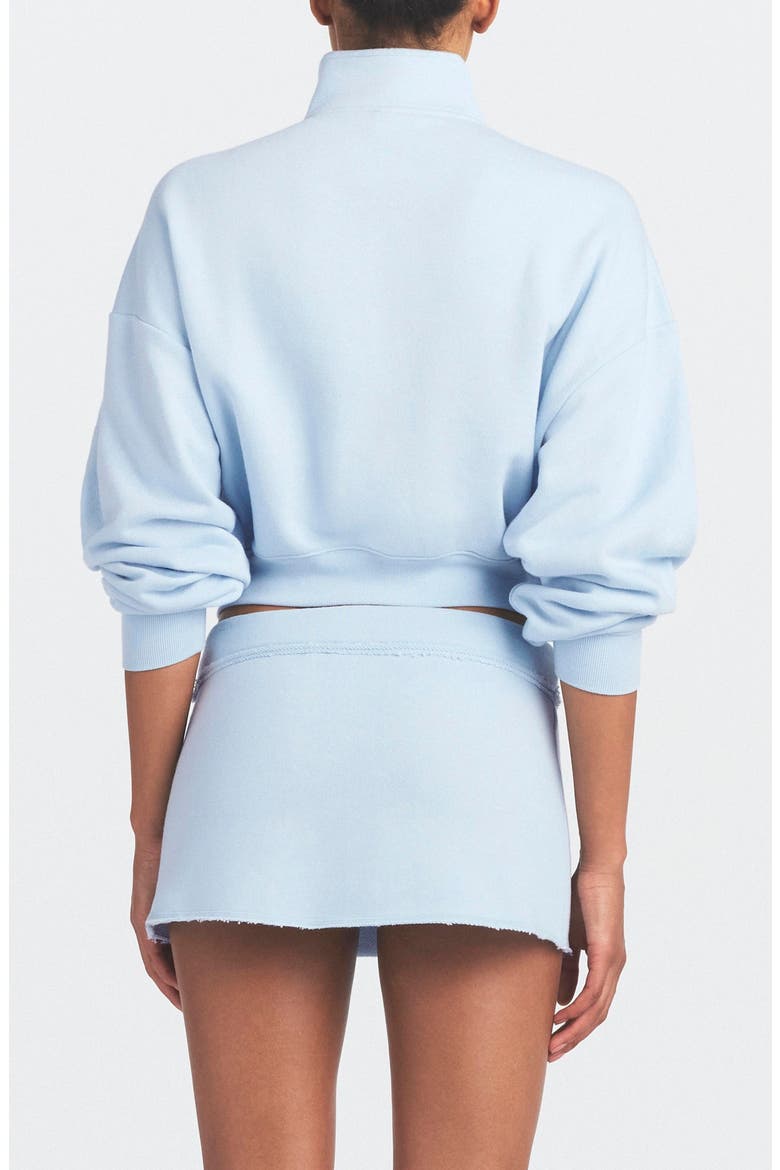 Drapey French Terry Half Zip Pullover, Alternate, color, POWDER BLUE
