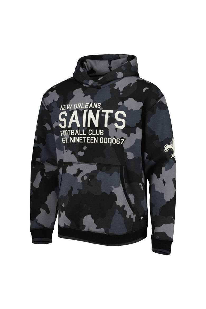 Men's The Wild Collective Black New Orleans Saints Camo Pullover Hoodie, Alternate, color, Black