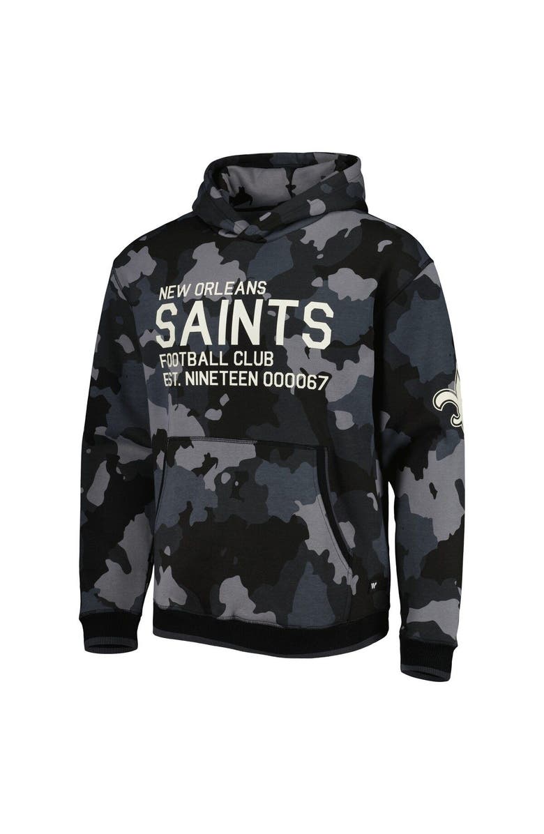 THE WILD COLLECTIVE Men's The Wild Collective Black New Orleans Saints Camo Pullover Hoodie, Alternate, color, Black