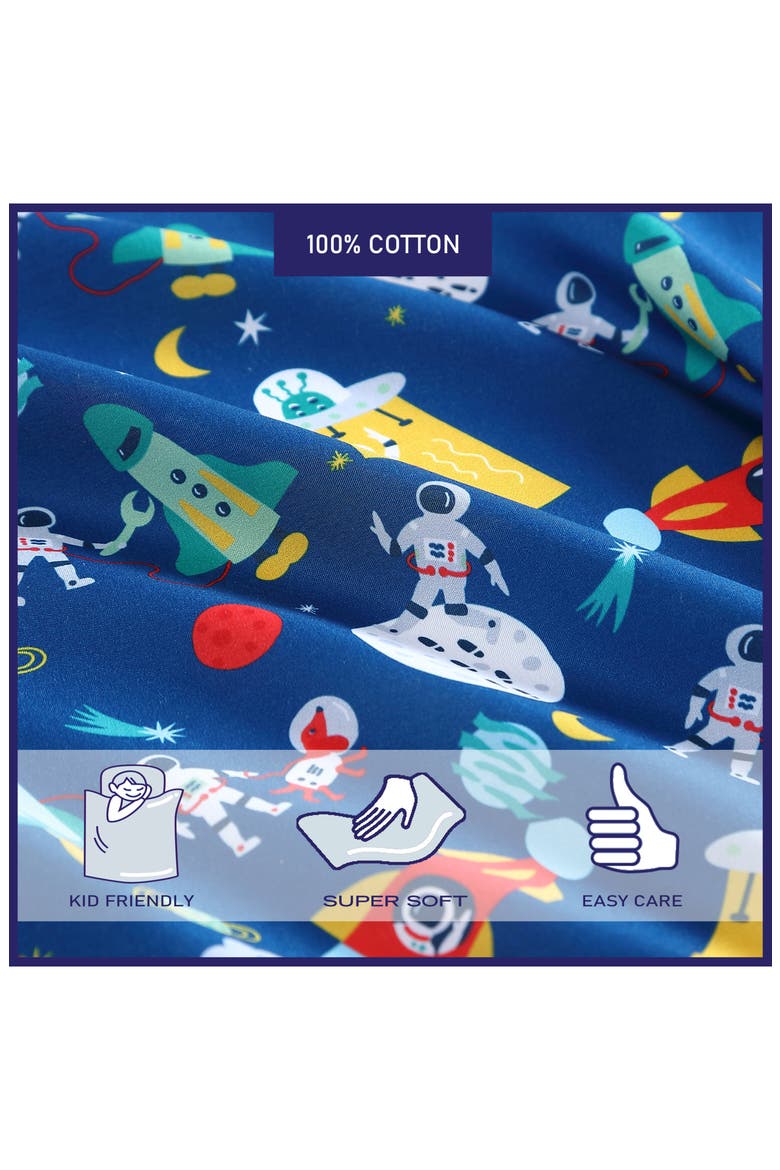 Space Print Microfiber Sheet Set, Alternate, color, BLUE