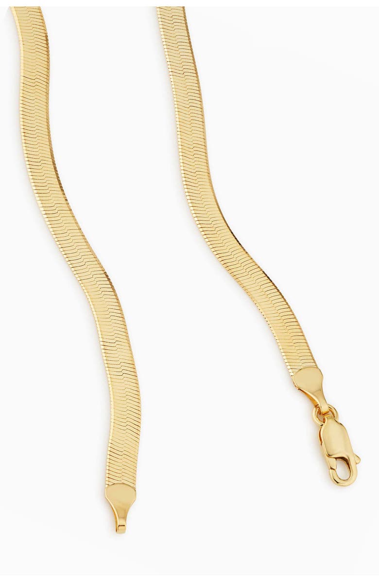 Oradina 14K Gold Park Avenue Statement Herringbone Chain, Alternate, color, Yellow Gold