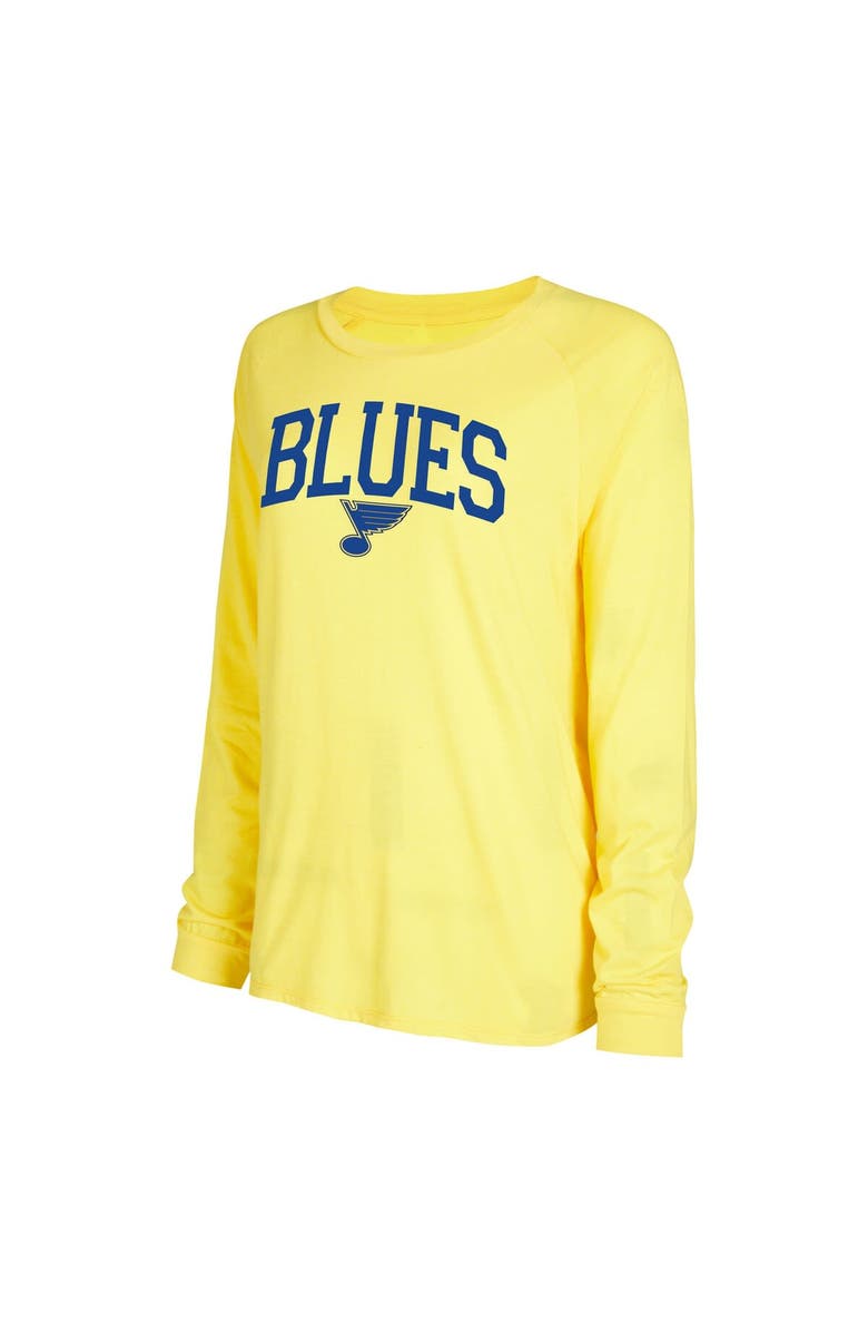 CONCEPTS SPORT Women's Concepts Sport Blue/Gold St. Louis Blues Meter Knit Long Sleeve Raglan Top & Shorts Sleep Set, Alternate, color, Blue