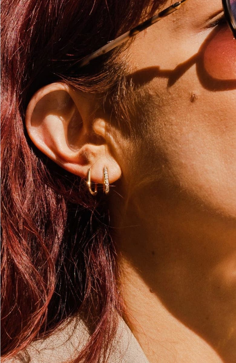 MADE BY MARY Paperclip Hoop Earrings, Alternate, color, Silver