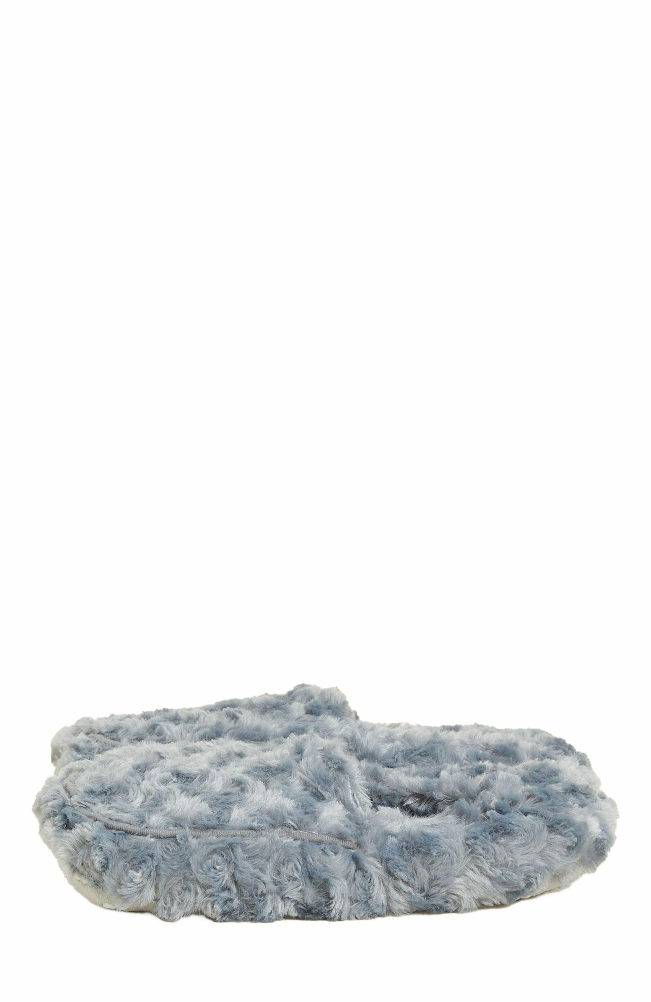 Warmies Curly Plush Slippers, Main, color, Gray