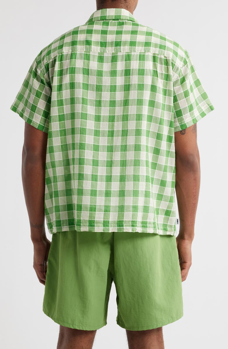 Obey Weldon Check Short Sleeve Cotton Button-Up Shirt, Alternate, color, 
