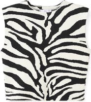 MANGO Zebra Jacquard Sleeveless Top