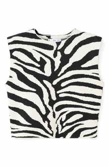 Zebra Jacquard Sleeveless Top