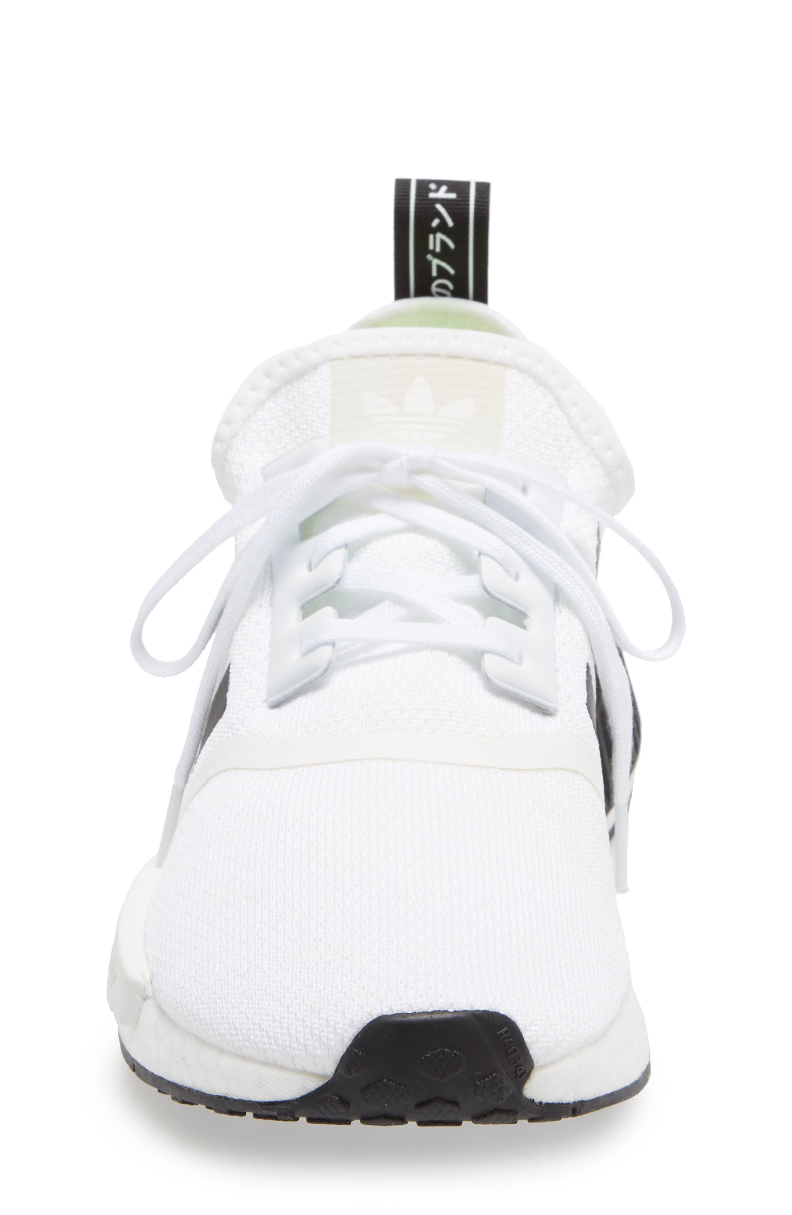 NMD R1 Sneaker, Alternate, color, WHITE/ CORE BLACK