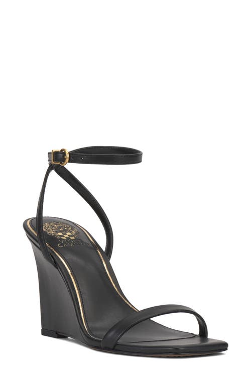 Vince Camuto Ambee Ankle Strap Wedge Sandal In Black