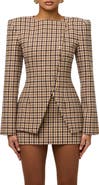 Naked Wardrobe Micro Plaid Fitted Blazer