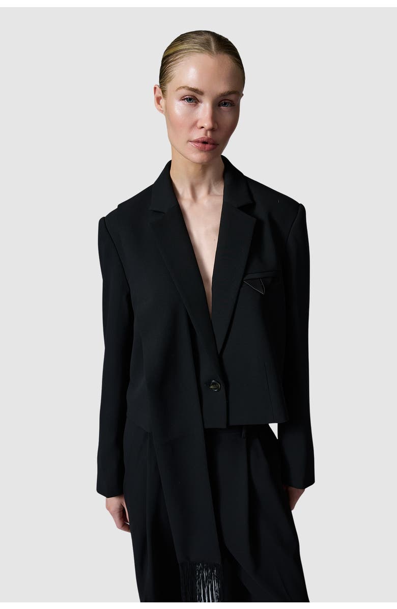 Day Edie Cropped Gabardine Blazer, Main, color, Black