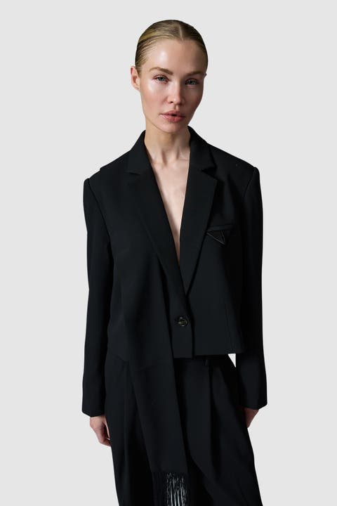 Edie Cropped Gabardine Blazer