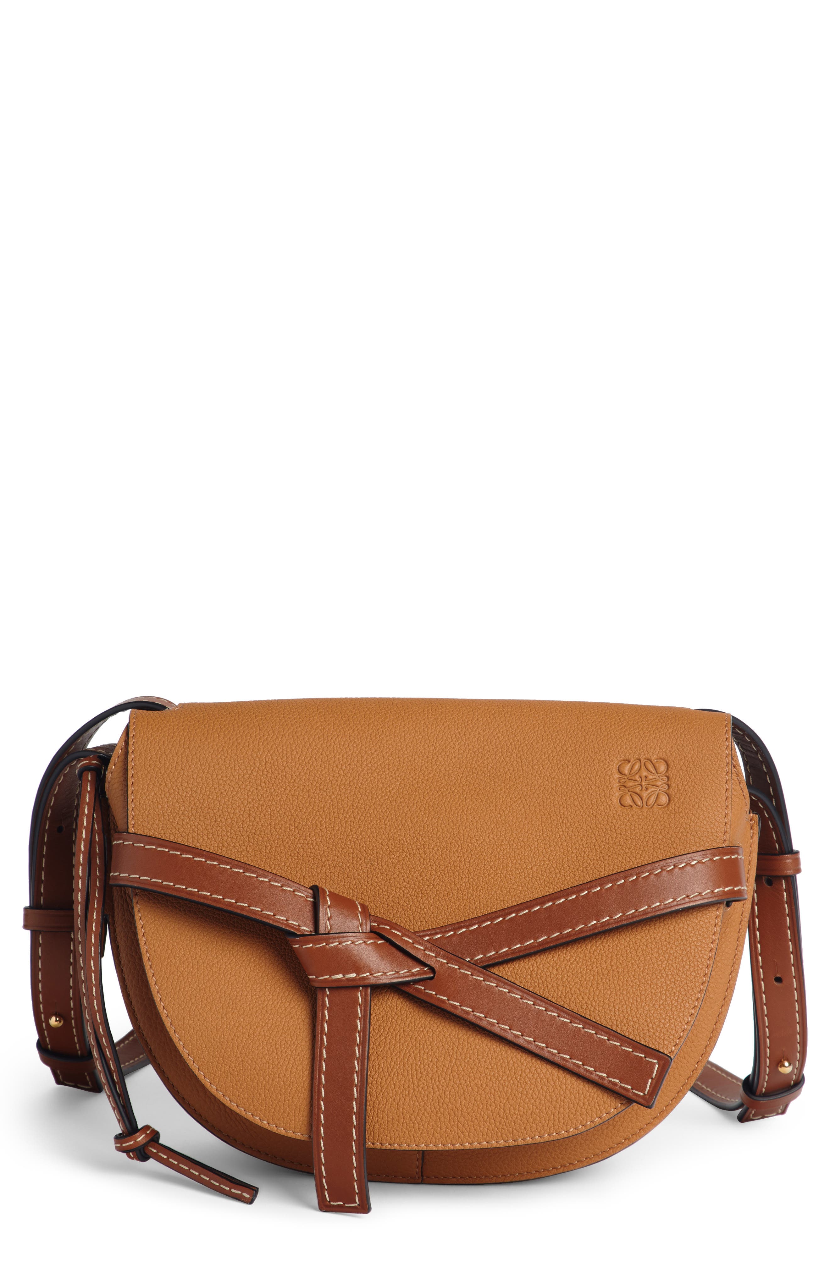 Gate Small Leather Crossbody Bag, Main, color, LIGHT CARAMEL/ PECAN
