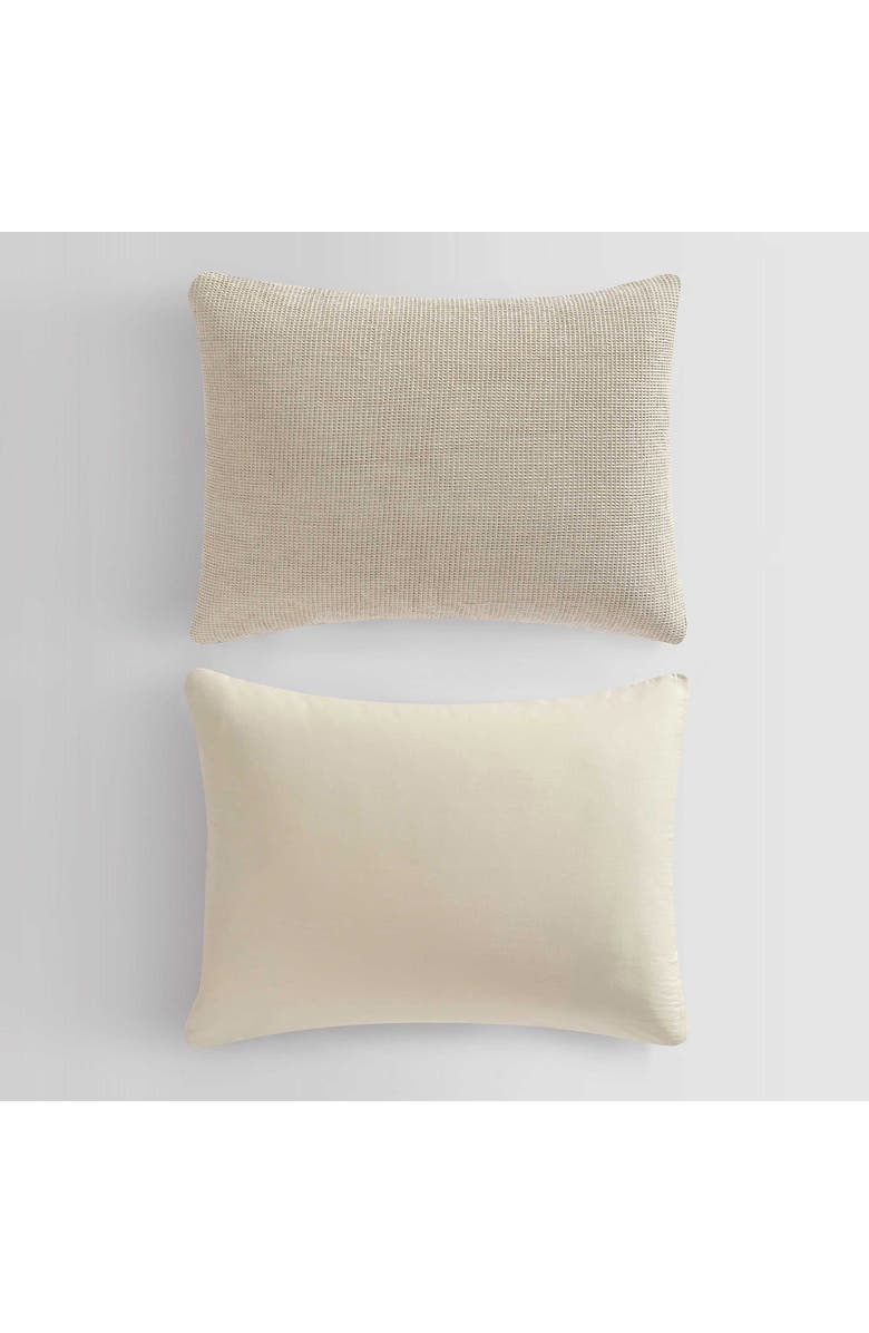 Calvin Klein Microwaffle Comforter & Sham Set, Alternate, color, Flax Beige