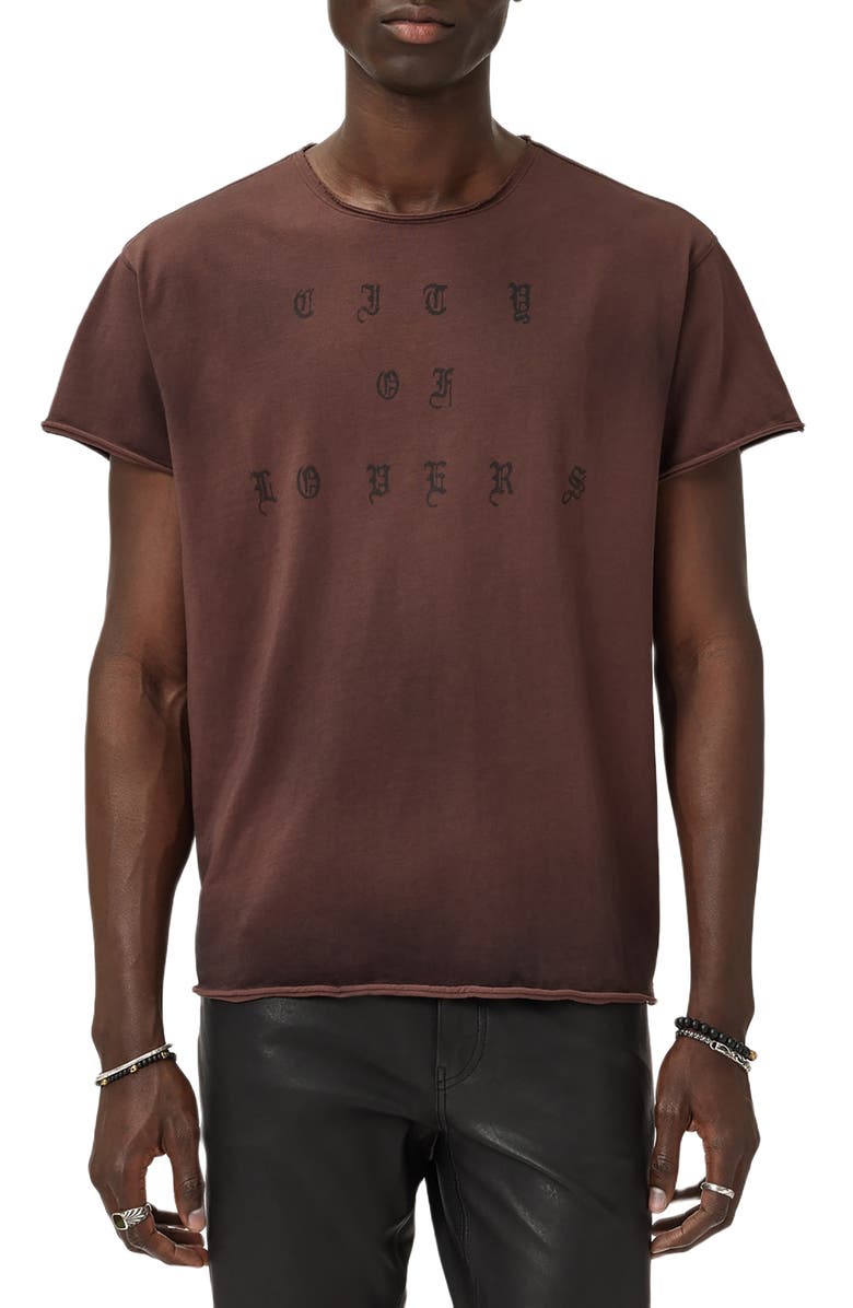 John Varvatos City of Lovers Graphic T-Shirt, Main, color, Merlot