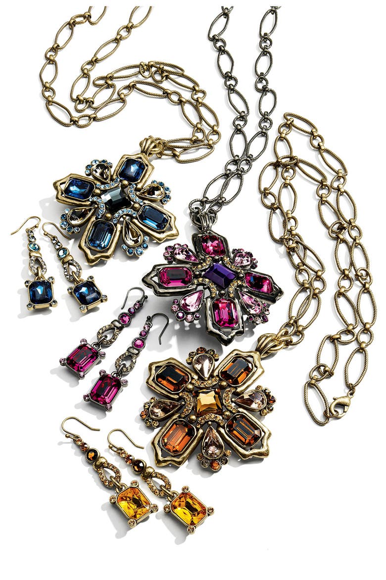 'Old Hollywood' Pendant Necklace, Alternate, color, BLUE MULTI/ GOLD