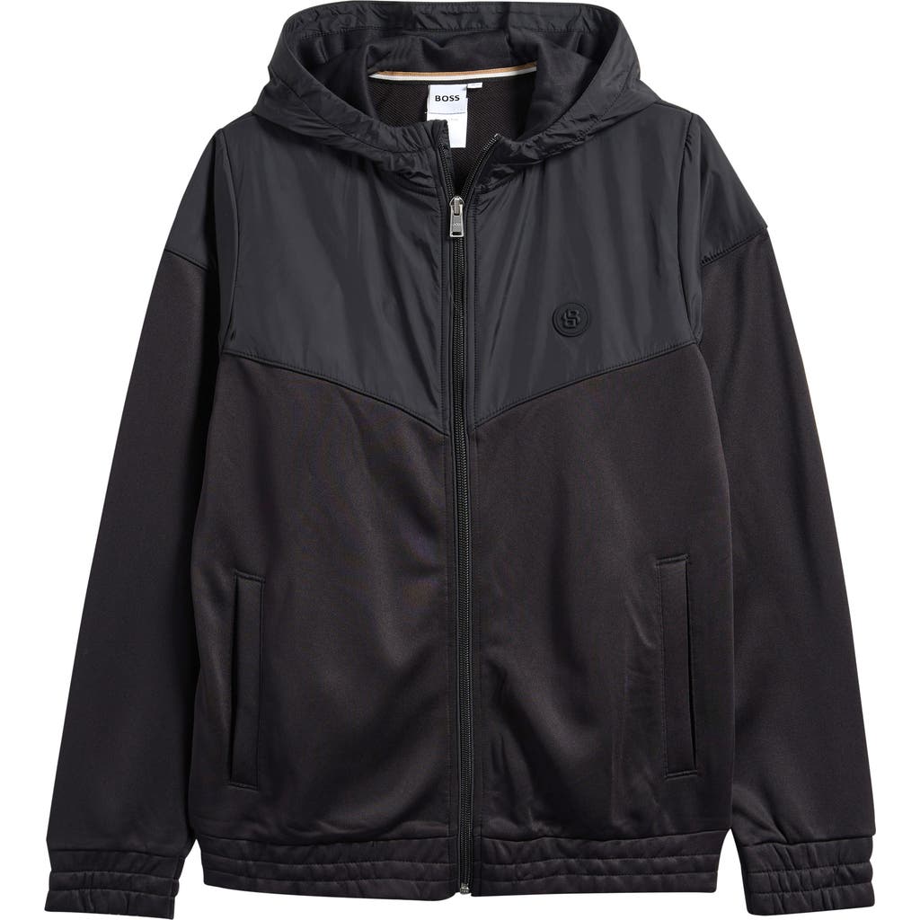 BOSS Kidswear Kids' Mixed Media Jacket in Black  product