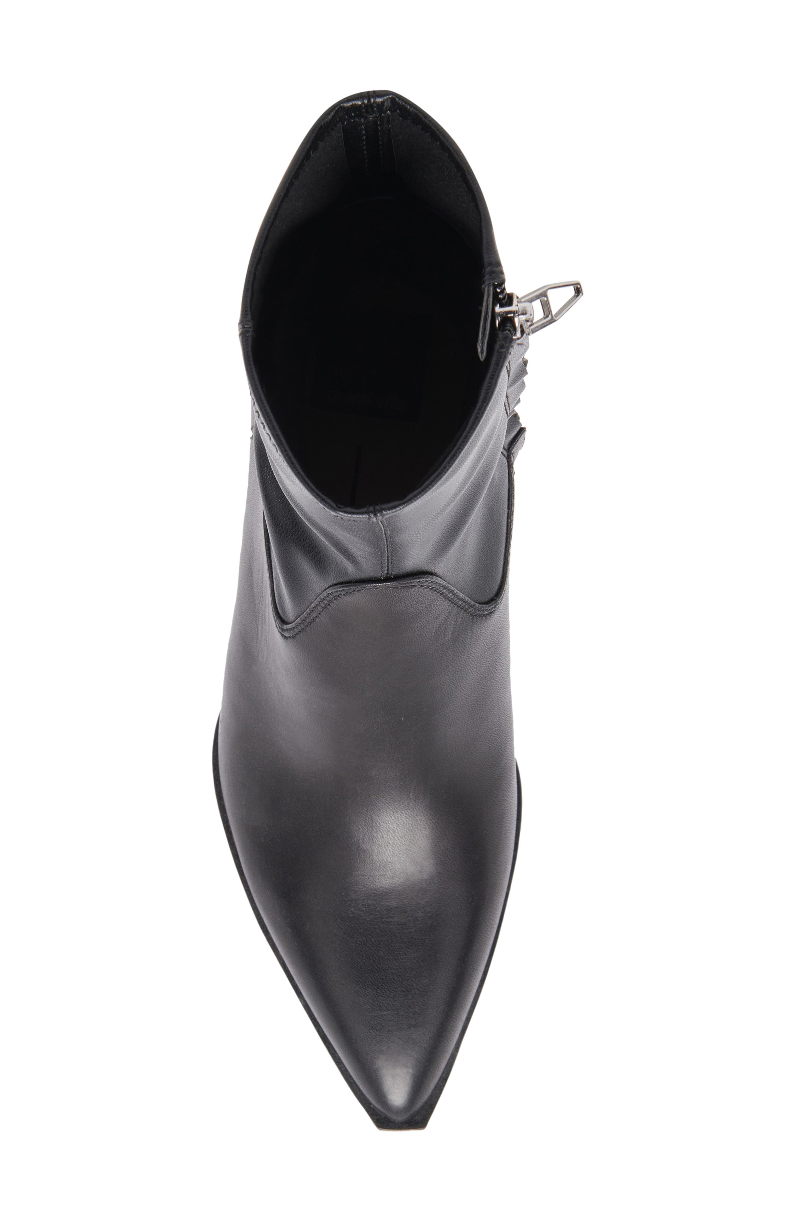 Dolce Vita Arya Pointed Toe Bootie, Alternate, color, Black Leather
