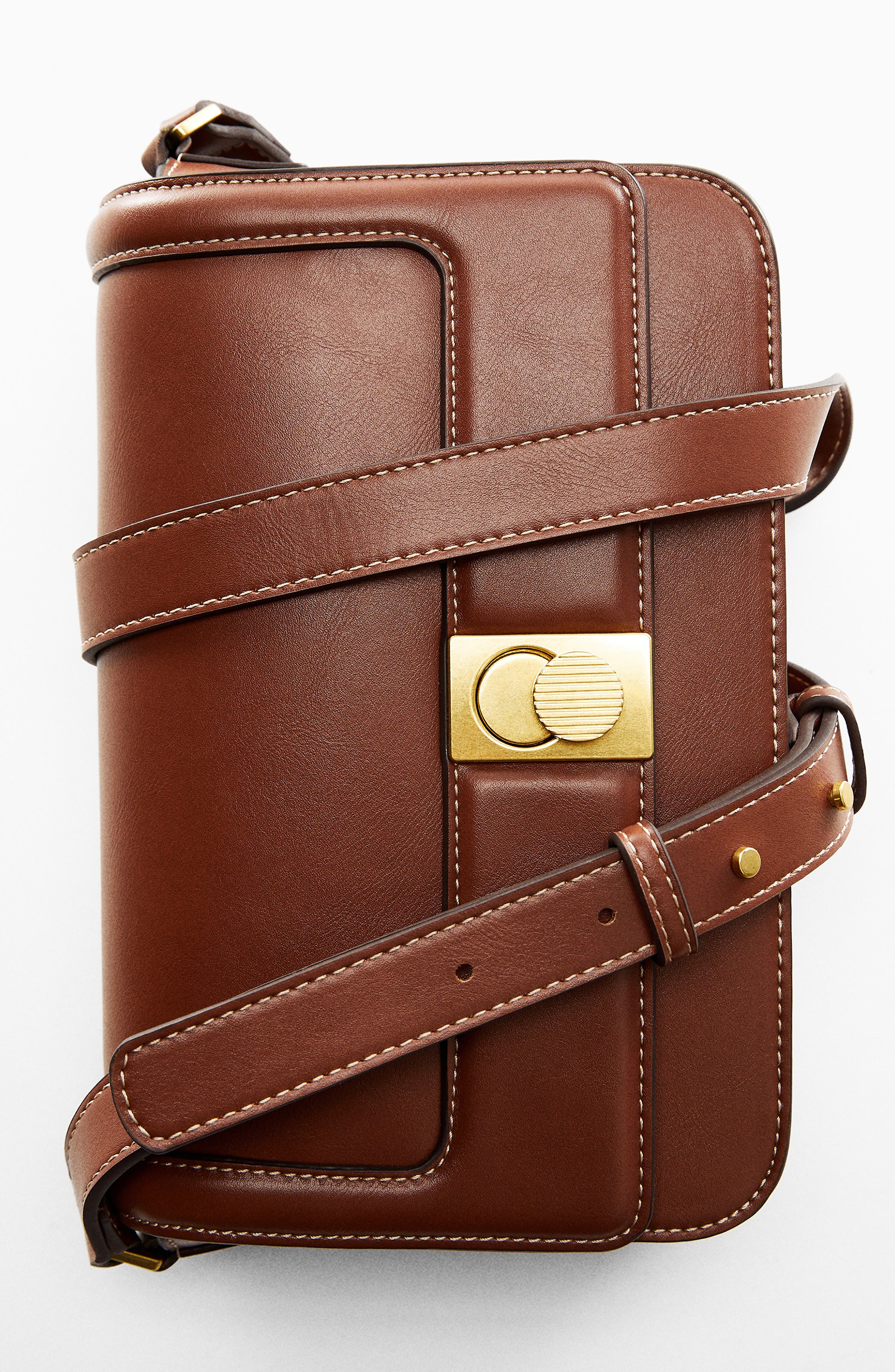 MANGO Faux Leather Crossbody Bag, Alternate, color, 