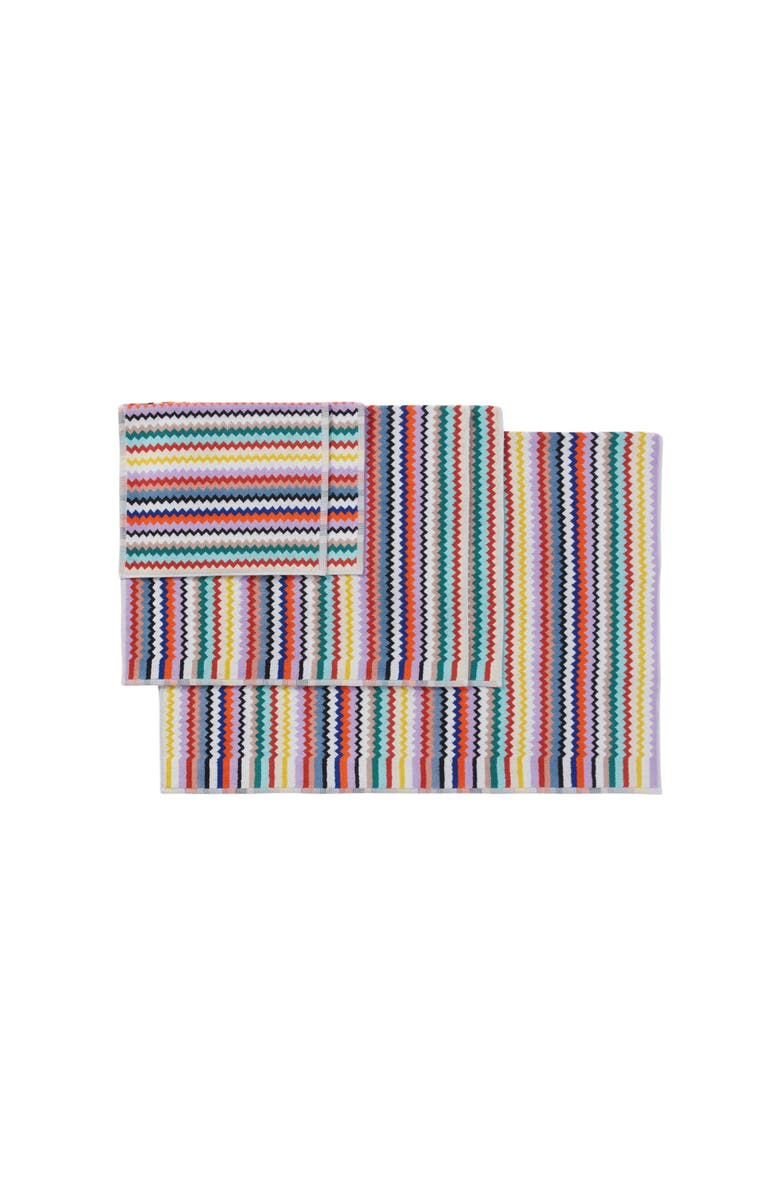 Missoni Home Riverbero 5-piece Bath Towel Set In Cotton Terry With Zigzag Pattern, Alternate, color, Multicoloured